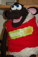 sheep with Herdict web t-shirt